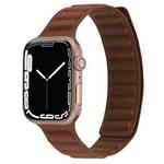 Magnetic Two-color Loop Slim Leather Watch Band For Apple Watch Series 8&7 41mm / SE 2&6&SE&5&4 40mm / 3&2&1 38mm(Saddle Brown)