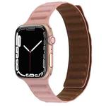 Magnetic Two-color Loop Slim Leather Watch Band For Apple Watch Series 8&7 41mm / SE 2&6&SE&5&4 40mm / 3&2&1 38mm(Pink)