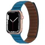 Magnetic Two-color Loop Slim Leather Watch Band For Apple Watch Series 8&7 41mm / SE 2&6&SE&5&4 40mm / 3&2&1 38mm(Cape Blue)