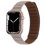 Magnetic Two-color Loop Slim Leather Watch Band For Apple Watch Series 8&7 41mm / SE 2&6&SE&5&4 40mm / 3&2&1 38mm(Khaki)