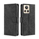 For Realme GT2 Explorer Master Skin Feel Crocodile Magnetic Clasp Leather Phone Case(Black)