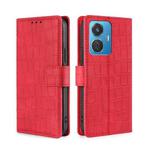 For vivo iQOO Z6 44W/T1 Snapdragon 680 Skin Feel Crocodile Magnetic Clasp Leather Phone Case(Red)