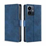 For vivo Y77 5G Global Skin Feel Crocodile Magnetic Clasp Leather Phone Case(Blue)