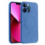 For iPhone 14 Plus Liquid Silicone Full Coverage Magsafe Phone Case (Blue)