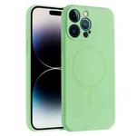 For iPhone 14 Pro Max Liquid Silicone Full Coverage Magsafe Phone Case (Green)