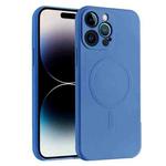 For iPhone 14 Pro Max Liquid Silicone Full Coverage Magsafe Phone Case (Blue)