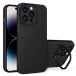 For iPhone 14 Pro Cube Lens Holder TPU + PC Phone Case(Black)