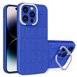 For iPhone 14 Pro Cube Lens Holder TPU + PC Phone Case(Blue)