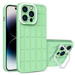 For iPhone 14 Pro Cube Lens Holder TPU + PC Phone Case(Green)