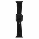 Black Square Buckle Silicone Watch Band For Apple Watch Ultra 49mm / Series 8&7 45mm / SE 2&6&SE&5&4 44mm / 3&2&1 42mm(Black)