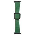 Black Square Buckle Silicone Watch Band For Apple Watch Ultra 49mm / Series 8&7 45mm / SE 2&6&SE&5&4 44mm / 3&2&1 42mm(Alfalfa Grass)