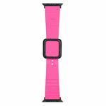 Black Square Buckle Silicone Watch Band For Apple Watch Ultra 49mm / Series 8&7 45mm / SE 2&6&SE&5&4 44mm / 3&2&1 42mm(Pitaya)