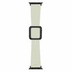 Black Square Buckle Silicone Watch Band For Apple Watch Ultra 49mm / Series 8&7 45mm / SE 2&6&SE&5&4 44mm / 3&2&1 42mm(Beige)