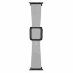 Black Square Buckle Silicone Watch Band For Apple Watch Ultra 49mm / Series 8&7 45mm / SE 2&6&SE&5&4 44mm / 3&2&1 42mm(Cloud Grey)