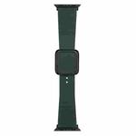 Black Square Buckle Silicone Watch Band For Apple Watch Ultra 49mm / Series 8&7 45mm / SE 2&6&SE&5&4 44mm / 3&2&1 42mm(Olive Green)