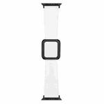 Black Square Buckle Silicone Watch Band For Apple Watch Ultra 49mm / Series 8&7 45mm / SE 2&6&SE&5&4 44mm / 3&2&1 42mm(White)