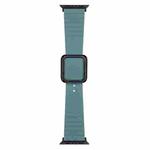 Black Square Buckle Silicone Watch Band For Apple Watch Ultra 49mm / Series 8&7 45mm / SE 2&6&SE&5&4 44mm / 3&2&1 42mm(Pine Needle Green)