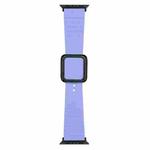 Black Square Buckle Silicone Watch Band For Apple Watch Series 8&7 41mm / SE 2&6&SE&5&4 40mm / 3&2&1 38mm(Lavender)