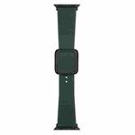 Black Square Buckle Silicone Watch Band For Apple Watch Series 8&7 41mm / SE 2&6&SE&5&4 40mm / 3&2&1 38mm(Olive Green)