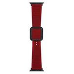 Black Square Buckle Silicone Watch Band For Apple Watch Series 8&7 41mm / SE 2&6&SE&5&4 40mm / 3&2&1 38mm(Wine Red)