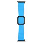 Black Square Buckle Silicone Watch Band For Apple Watch Series 8&7 41mm / SE 2&6&SE&5&4 40mm / 3&2&1 38mm(Blue)
