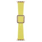 Rose Gold Square Buckle Silicone Watch Band For Apple Watch Ultra 49mm / Series 8&7 45mm / SE 2&6&SE&5&4 44mm / 3&2&1 42mm(Light Lime Yellow)