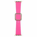 Rose Gold Square Buckle Silicone Watch Band For Apple Watch Ultra 49mm / Series 8&7 45mm / SE 2&6&SE&5&4 44mm / 3&2&1 42mm(Pitaya)