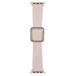 Rose Gold Square Buckle Silicone Watch Band For Apple Watch Ultra 49mm / Series 8&7 45mm / SE 2&6&SE&5&4 44mm / 3&2&1 42mm(Light Pink)