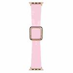 Rose Gold Square Buckle Silicone Watch Band For Apple Watch Ultra 49mm / Series 8&7 45mm / SE 2&6&SE&5&4 44mm / 3&2&1 42mm(Pink)