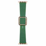 Rose Gold Square Buckle Silicone Watch Band For Apple Watch Series 8&7 41mm / SE 2&6&SE&5&4 40mm / 3&2&1 38mm(Alfalfa Grass)