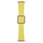 Rose Gold Square Buckle Silicone Watch Band For Apple Watch Series 8&7 41mm / SE 2&6&SE&5&4 40mm / 3&2&1 38mm(Light Lime Yellow)