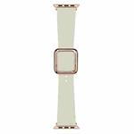 Rose Gold Square Buckle Silicone Watch Band For Apple Watch Series 8&7 41mm / SE 2&6&SE&5&4 40mm / 3&2&1 38mm(Beige)