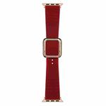 Rose Gold Square Buckle Silicone Watch Band For Apple Watch Series 8&7 41mm / SE 2&6&SE&5&4 40mm / 3&2&1 38mm(Wine Red)