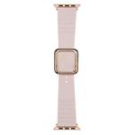 Rose Gold Square Buckle Silicone Watch Band For Apple Watch Series 8&7 41mm / SE 2&6&SE&5&4 40mm / 3&2&1 38mm(Light Pink)