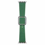 Silver Square Buckle Silicone Watch Band For Apple Watch Ultra 49mm / Series 8&7 45mm / SE 2&6&SE&5&4 44mm / 3&2&1 42mm(Alfalfa Grass)