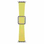 Silver Square Buckle Silicone Watch Band For Apple Watch Ultra 49mm / Series 8&7 45mm / SE 2&6&SE&5&4 44mm / 3&2&1 42mm(Light Lime Yellow)