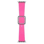 Silver Square Buckle Silicone Watch Band For Apple Watch Ultra 49mm / Series 8&7 45mm / SE 2&6&SE&5&4 44mm / 3&2&1 42mm(Pitaya)