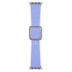 Silver Square Buckle Silicone Watch Band For Apple Watch Ultra 49mm / Series 8&7 45mm / SE 2&6&SE&5&4 44mm / 3&2&1 42mm(Lavender)