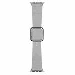 Silver Square Buckle Silicone Watch Band For Apple Watch Ultra 49mm / Series 8&7 45mm / SE 2&6&SE&5&4 44mm / 3&2&1 42mm(Cloud Grey)