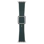 Silver Square Buckle Silicone Watch Band For Apple Watch Ultra 49mm / Series 8&7 45mm / SE 2&6&SE&5&4 44mm / 3&2&1 42mm(Olive Green)