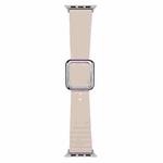 Silver Square Buckle Silicone Watch Band For Apple Watch Ultra 49mm / Series 8&7 45mm / SE 2&6&SE&5&4 44mm / 3&2&1 42mm(Light Pink)