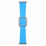 Silver Square Buckle Silicone Watch Band For Apple Watch Ultra 49mm / Series 8&7 45mm / SE 2&6&SE&5&4 44mm / 3&2&1 42mm(Blue)