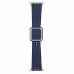 Silver Square Buckle Silicone Watch Band For Apple Watch Ultra 49mm / Series 8&7 45mm / SE 2&6&SE&5&4 44mm / 3&2&1 42mm(Midnight Blue)