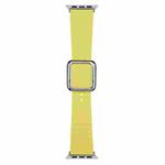 Silver Square Buckle Silicone Watch Band For Apple Watch Series 8&7 41mm / SE 2&6&SE&5&4 40mm / 3&2&1 38mm(Light Lime Yellow)