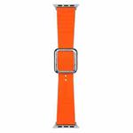 Silver Square Buckle Silicone Watch Band For Apple Watch Series 8&7 41mm / SE 2&6&SE&5&4 40mm / 3&2&1 38mm(Orange)