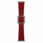 Silver Square Buckle Silicone Watch Band For Apple Watch Series 8&7 41mm / SE 2&6&SE&5&4 40mm / 3&2&1 38mm(Wine Red)