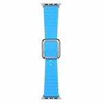 Silver Square Buckle Silicone Watch Band For Apple Watch Series 8&7 41mm / SE 2&6&SE&5&4 40mm / 3&2&1 38mm(Blue)