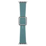 Silver Square Buckle Silicone Watch Band For Apple Watch Series 8&7 41mm / SE 2&6&SE&5&4 40mm / 3&2&1 38mm(Pine Needle Green)