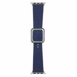 Silver Square Buckle Silicone Watch Band For Apple Watch Series 8&7 41mm / SE 2&6&SE&5&4 40mm / 3&2&1 38mm(Midnight Blue)