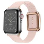 Rose Gold Square Buckle Microfiber Leather Watch Band For Apple Watch Series 8&7 41mm / SE 2&6&SE&5&4 40mm / 3&2&1 38mm(Pink)